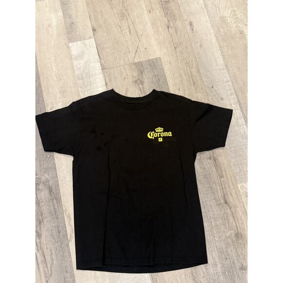 Corona Primitive Shirt Mens Medium Black Graphic Tee Rose Logo Collab Made Italy - Picture 2 of 6